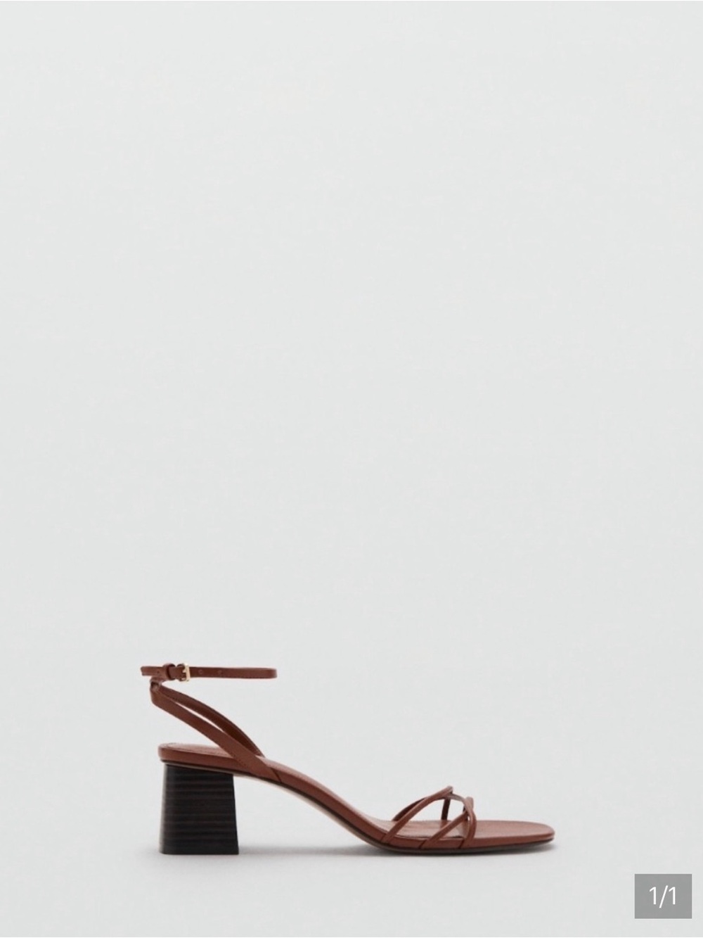 Mango block heel sandals with strap brown 39
